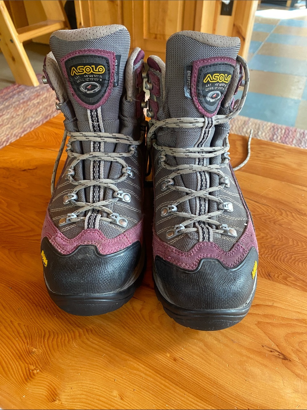 Asolo Women's Gray and Purple Lace-Up Hiking Boots
